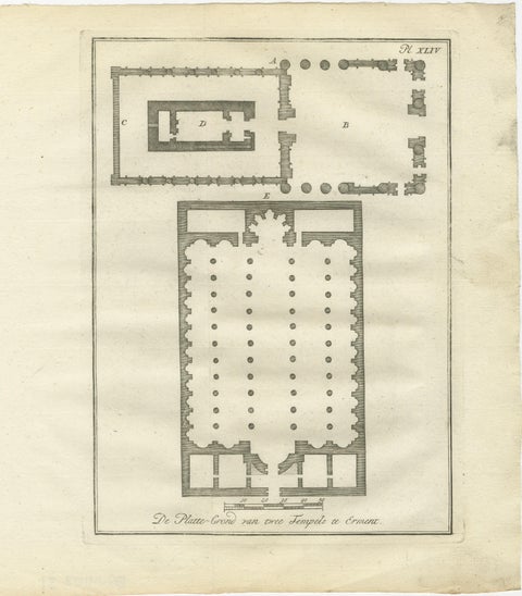 Ancient Egyptian Temple Plans, Edfu, Erment, Esna & Thebes, c.1776 Engravings, view 4
