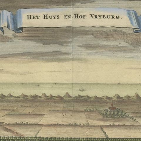 Old Print of the West-Souburg Estate, Vlissingen, in the Dutch Province Zeeland, close-up 2