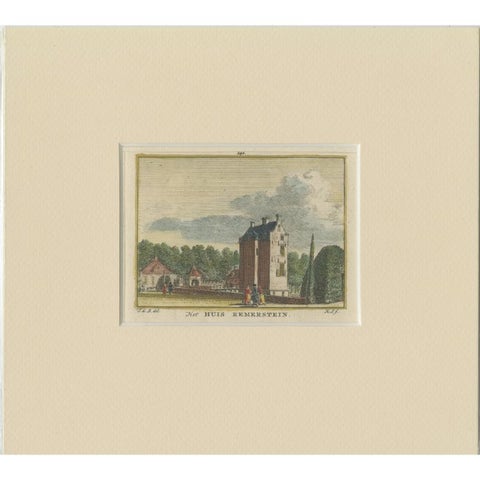 Antique Print of 'Huis Te Remmerstein' a Castle in Rhenen, the Netherlands