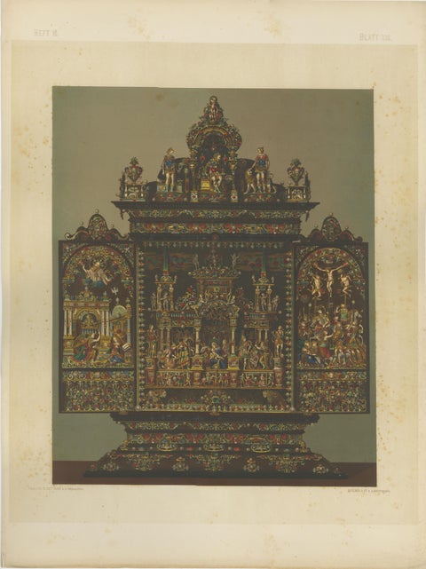 Monumental Bavarian Altars, Architectural Triptych, Munich 1874, view 5
