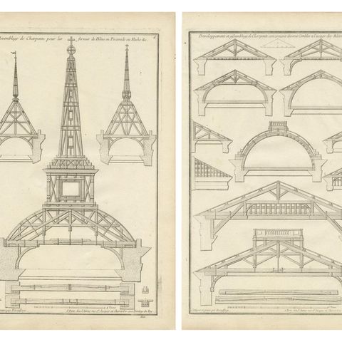 18th Century Architectural Mastery by Neufforge in Engravings, Circa 1770, close-up 1