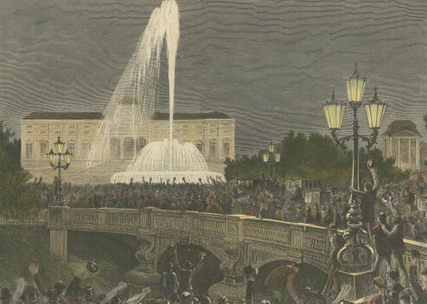 Opening of Vienna Water Supply, Schwarzenbergplatz Fountain Celebration, 1873, close-up 2