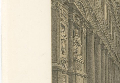 Basilica of Santa Maria Maggiore Interior, Rome, Benoist 1869 Lithograph, close-up 4