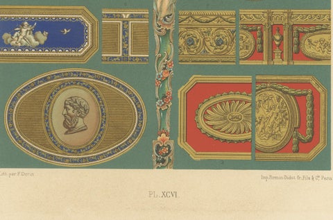18th Century Decorative Fan and Ornament Designs, French Rococo Details, 1869, close-up 4
