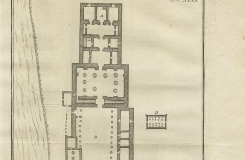 Temple of Philae on the Island of Isis, Ancient Egyptian Plan, c.1710, close-up 1