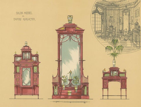 Pl. 16 Antique Print of Salon Furniture by Kramer 'circa 1910', view 4