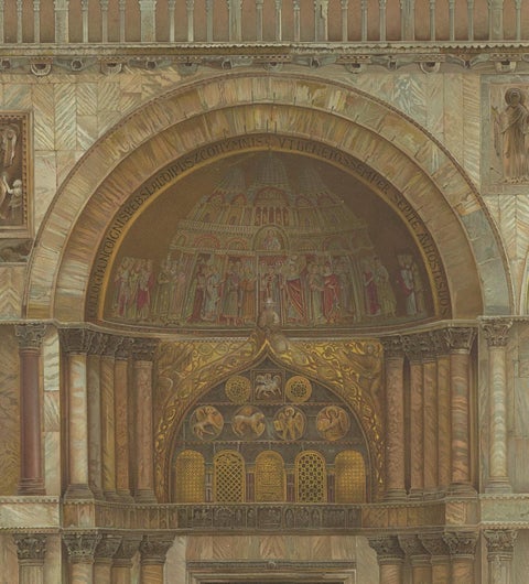 Antique Print of the Portal of Sant'Alipio of the Basilica of San Marco, view 3
