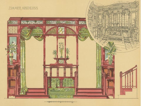 Pl. 11 Antique Print of Furniture by Kramer 'circa 1910', view 4