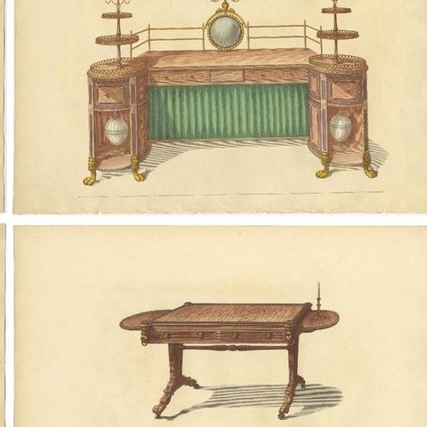 Set of 10 Antique Prints of Various Furniture by Sheraton '1805', close-up 1