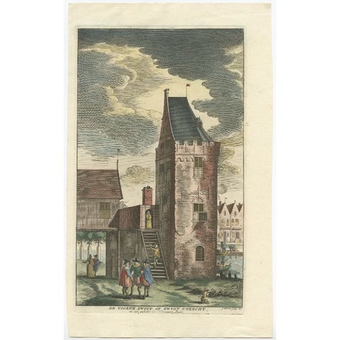 Antique Print of a Tower Zwigt Utrecht in Amsterdam by Goeree, 1765, view 2