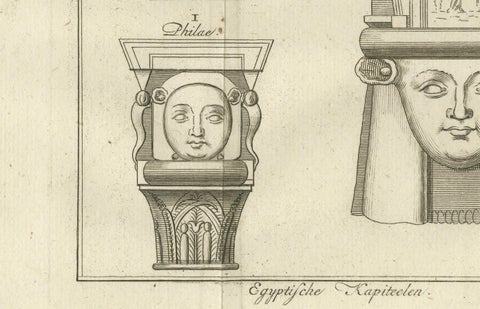 Architectural Study of Egyptian Capitals and Friezes, c.1776 Engraving Set, close-up 2