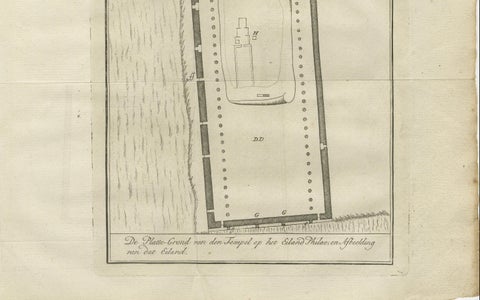 Temple of Philae on the Island of Isis, Ancient Egyptian Plan, c.1710, close-up 4