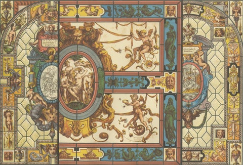 Italian Renaissance Stained Glass Design Print from Ornamentenschatz, 1887, close-up 6