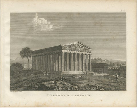 Set of Two Ancient Greek Temple Views, Parthenon and Theseion, Tardieu, 1825, view 3