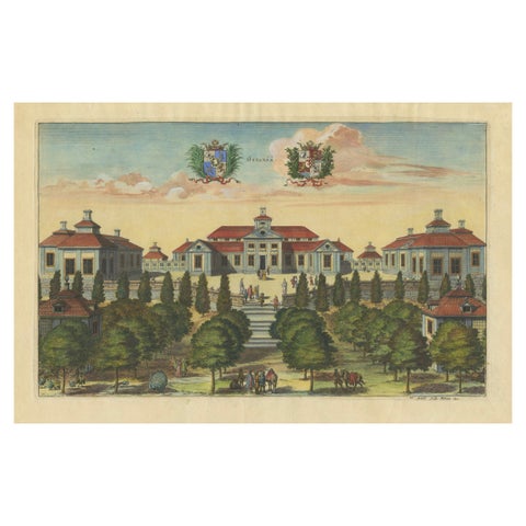 Baroque Splendor: The Östanå Manor in Gränna, 1692 Swidde Engraving