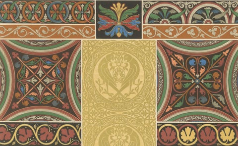 Middle Ages Decorative Motifs, Gothic Tile and Border Designs, c.1869, close-up 4