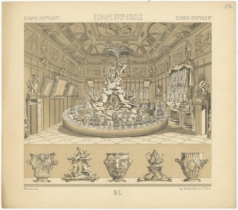 Pl. 87 Antique Print of European Decorative Objects by Racinet, circa 1880, view 2