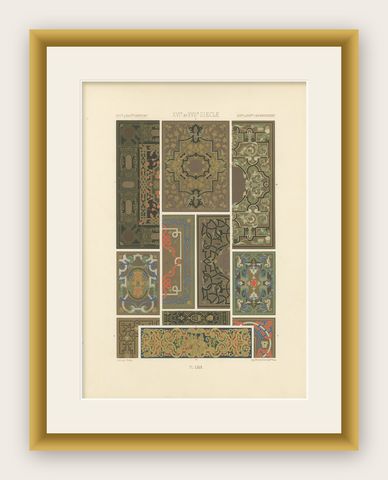 Renaissance Decorative Panels, 16th–17th Century Ornament, Plate LXIX, 1869, shown framed