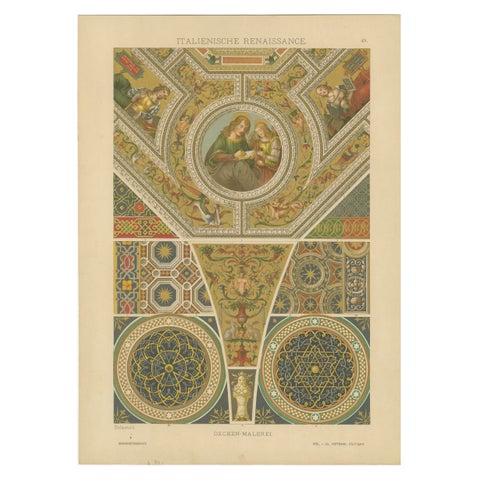 Italian Renaissance Ceiling Paintings from Ornamentenschatz, 1887