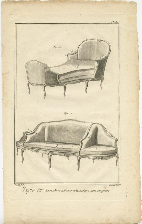 Set of 5 Antique Prints of Various Furniture by Benard 'c.1785', view 5