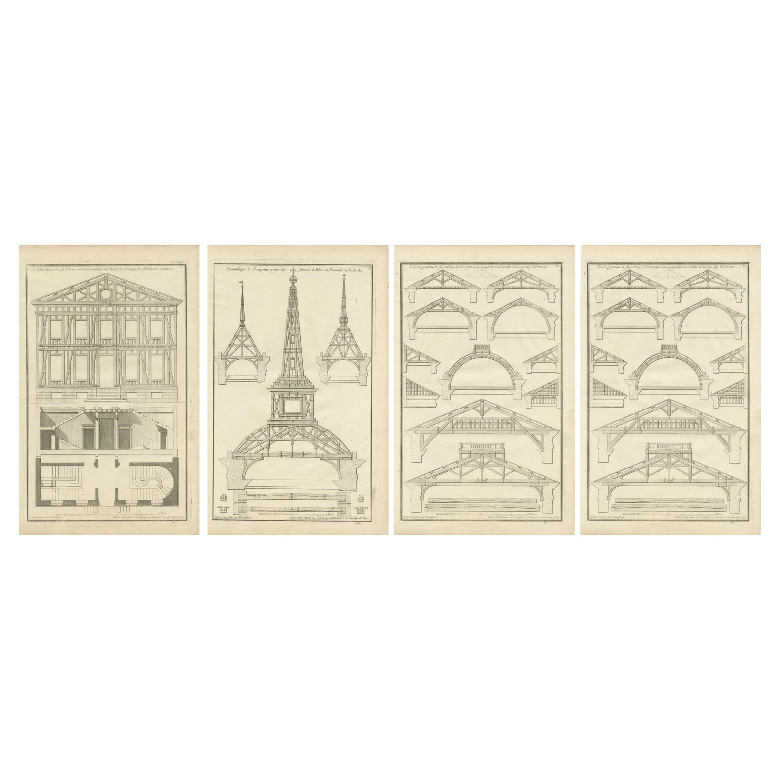 18th Century Architectural Mastery by Neufforge in Engravings, Circa 1770