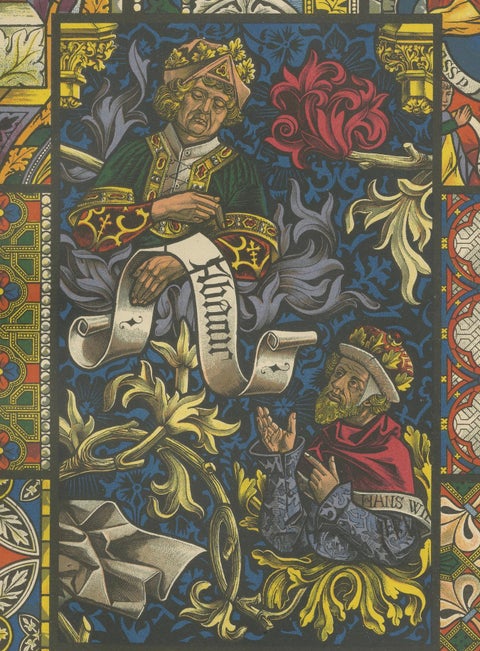 Gothic Decorative Art Prints: Stained Glass, Sculpture and Textile Motifs 1887, close-up 6