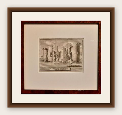 Antique Print of Abcoude Castle in the Netherlands, 1711, shown framed