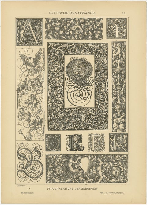 Compilation of German Renaissance Artwork from Der Ornamentenschatz, 1887, view 6
