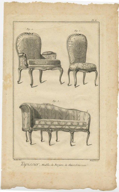 Set of 5 Antique Prints of Various Furniture by Benard 'c.1785', view 4