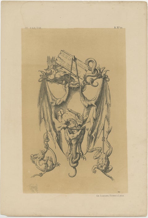 Set of 5 Antique Prints Depicting Various Ornaments by Claesen, circa 1866, view 2