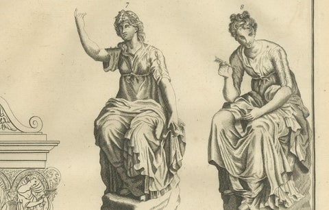Monumental Mythological Scene, Classical Figures and Clouds, Montfaucon, 1721, close-up 3