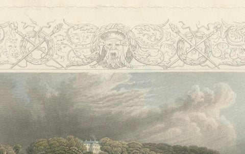 Antique engraving of Hedsor on the Thames, Lord Boston’s estate, Tombleson, 1832, close-up 1