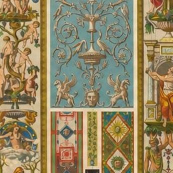 Three Medieval & Renaissance Ornament Plates by Albert Racinet, 1873, close-up 1