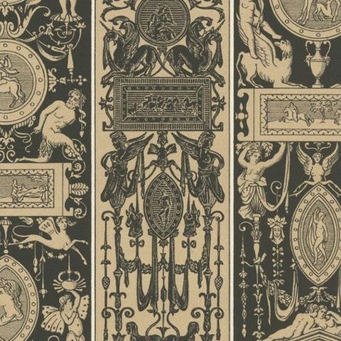 Pl. 56 Antique Print of Renaissance Ornaments by Racinet, circa 1890, close-up 1