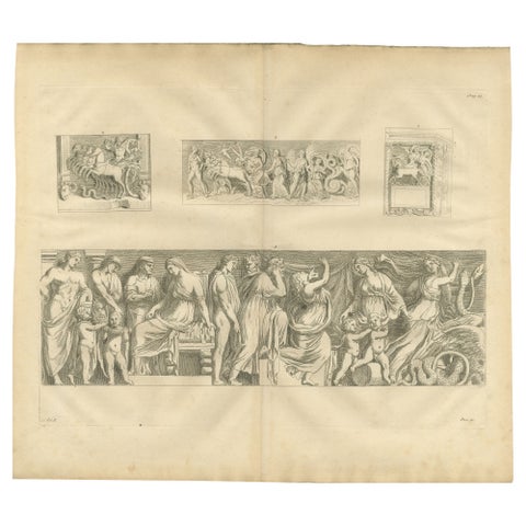 Monumental Classical Relief Scene, Montfaucon Antiquity Explained Engraving 1721