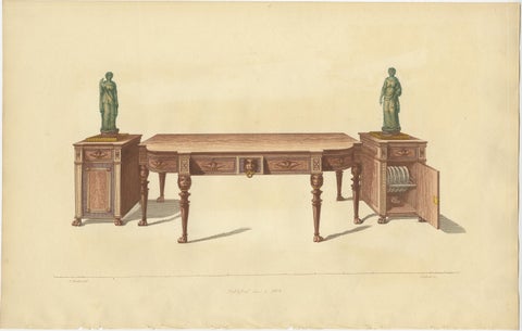 Set of 10 Antique Prints of Various Furniture by Sheraton '1805', view 2