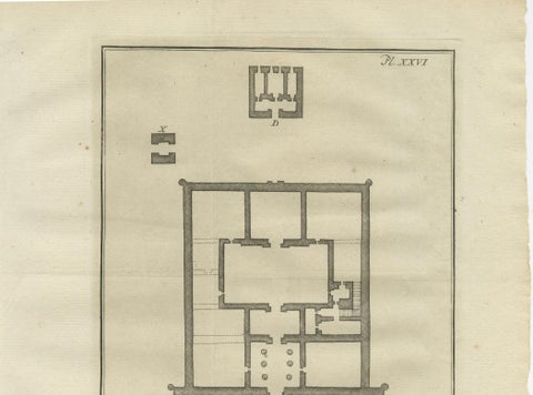 Ancient Temple Plans at Amara and Tentyra, Egyptian Architecture c.1710, close-up 3