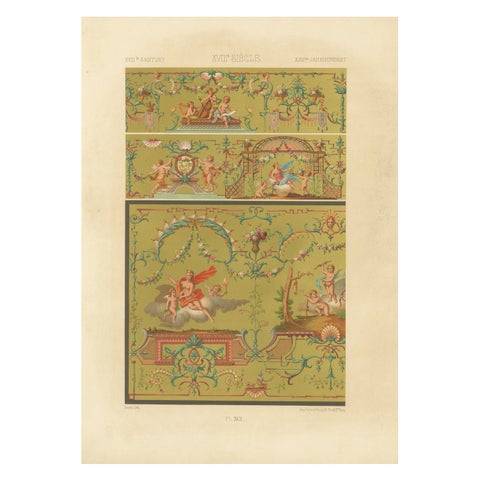 18th Century French Ceiling Design, Neoclassical Fresco and Grotesques, Plate X