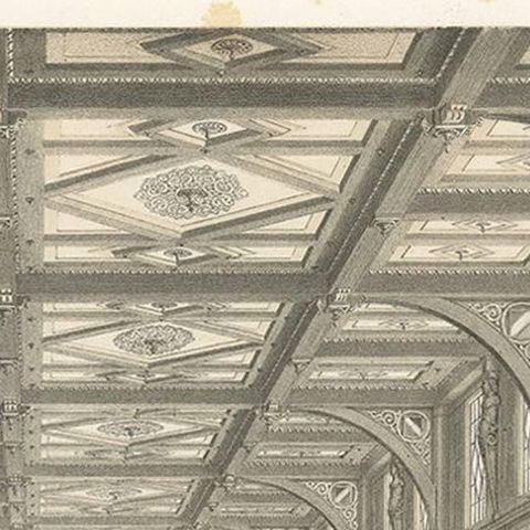 Antique Print of the Exchange-Hall in Copenhagen, 'Denmark', close-up 1
