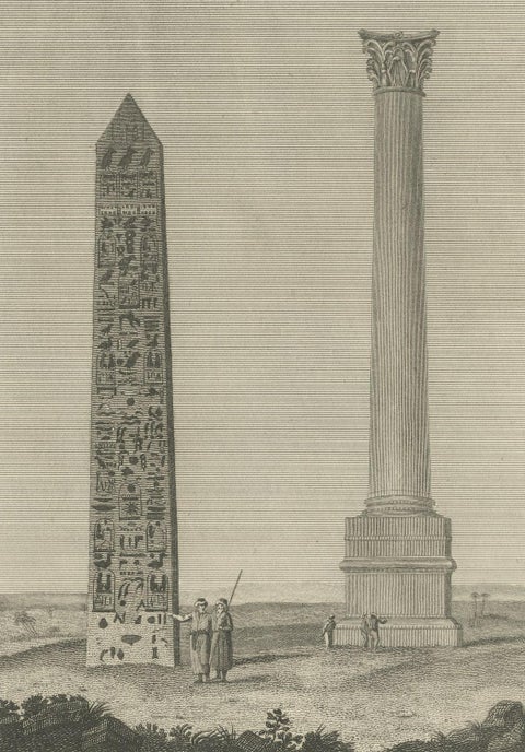 Cleopatra's Needle and Pompey's Pillar: Monuments of Ancient Alexandria, 1815, close-up 1