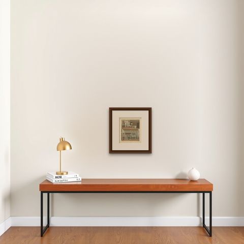 Antique Print of Holland Interior by Racinet, circa 1880, shown framed on a wall, true to size