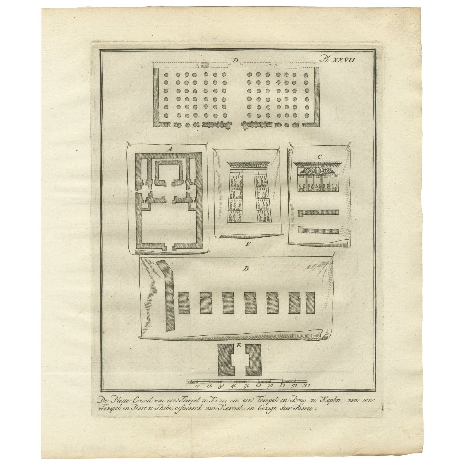 Temples at El-Khuz and Karnak with Columned Halls and Gateways, Egypt 1776