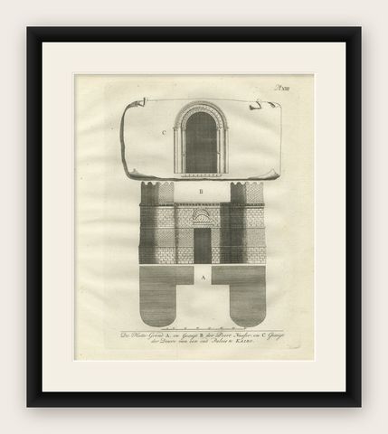 Gate and Door of an Ancient Palace in Cairo, Architectural Study, Egypt, 1776, shown framed