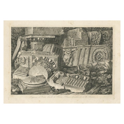 Architectural Fragments of Écouen Castle, Engraving by Baltard, c.1800