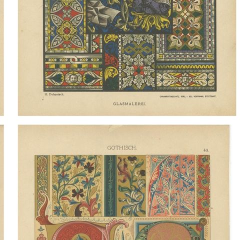 Extensive Collection of Gothic Artwork from Ornamentenschatz, 1887, close-up 2