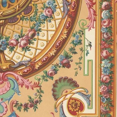 Pl. 87 Antique Print of XVIIIth Century Ornaments by Racinet (c.1890), close-up 1