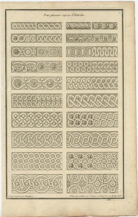 Set of Two Antique Architecture Prints of Various Ornaments by Neufforge, view 3
