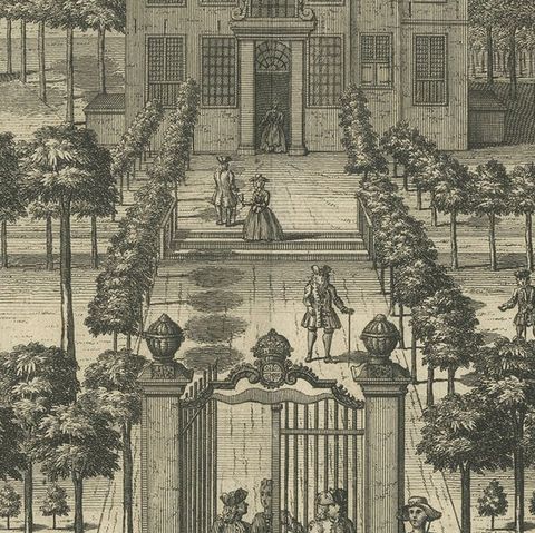 Antique Print of Binckhorst Castle, The Hague, close-up 5