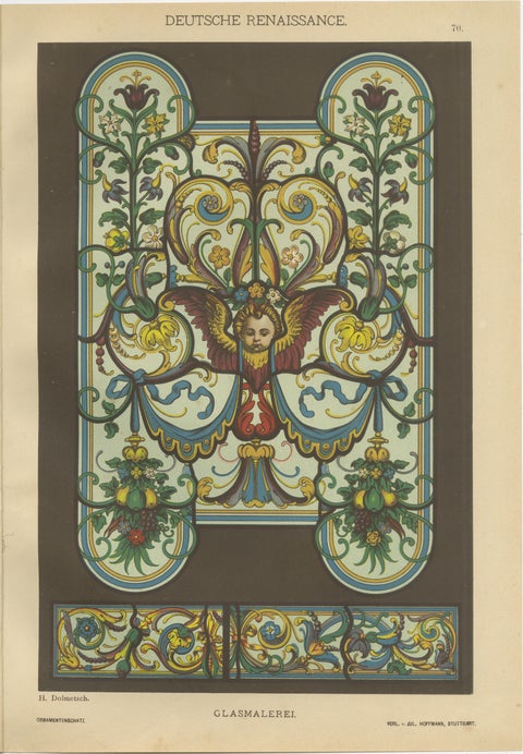 Set of 4 Antique German Renaissance Design Prints by H. Dolmetsch, c.1887, view 2