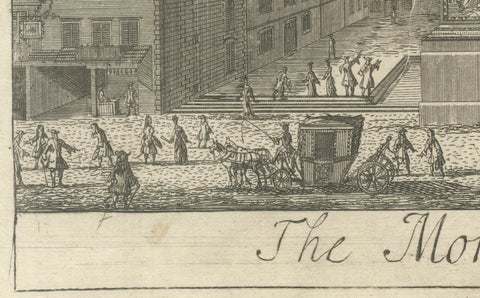 Historic 1720 Engraving of The Monument, London Bridge Ward, close-up 4